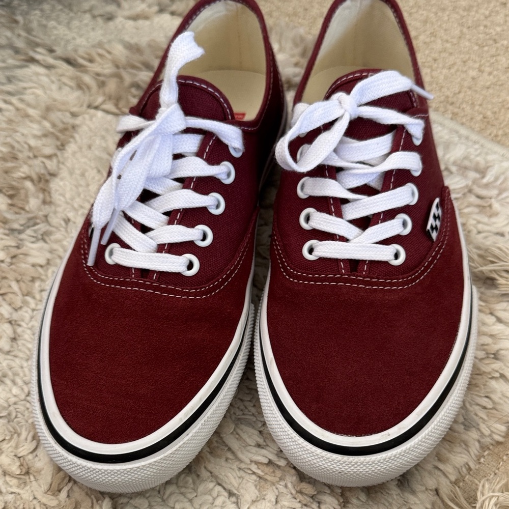 Vans Burgundy Canvas Lace-Up Shoes men’s 8